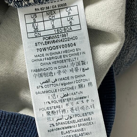 Vintage Y2K GUESS Varsity Jacket Womens Size S Blue Button Up Cotton Blend Retro - Picture 8 of 8